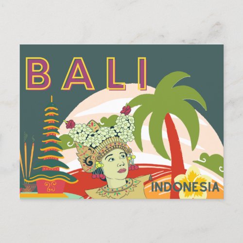 Bali Indonesia Holiday Postcard