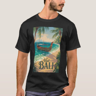 Bali Indonesia Illustration Travel Art Vintage T-Shirt