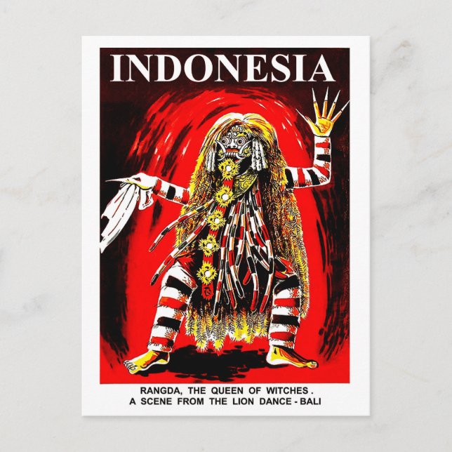 Bali, Indonesia. Rangda, the queen of witches. Postcard (Front)