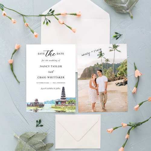 Bali Indonesia Save The Date Card