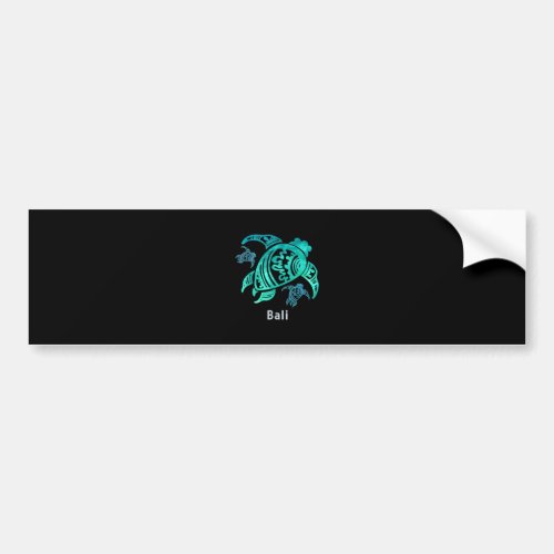 Bali Indonesia Sea Blue Tribal Turtle Bumper Sticker