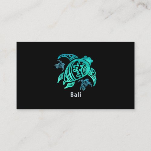 Bali Indonesia Sea Blue Tribal Turtle Business Card