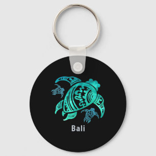 Bali Indonesia Sea Blue Tribal Turtle Keychain