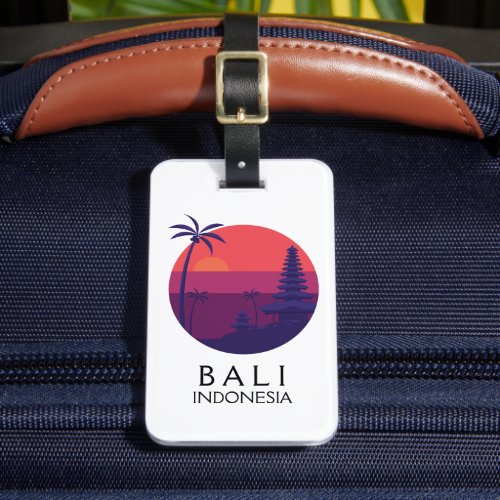 Bali Indonesia Temple Vintage Travel Luggage Tag