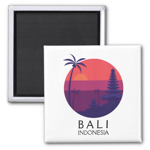 Bali Indonesia Temple Vintage Travel Magnet