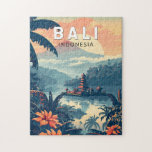 Bali Indonesia Travel Art Vintage Jigsaw Puzzle<br><div class="desc">Bali retro vector travel design. Bali is an island in Southeast Asia that's known for its beaches,  temples,  and culture. It's also home to marine life,  safari parks,  and art.</div>