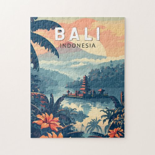 Bali Indonesia Travel Art Vintage Jigsaw Puzzle