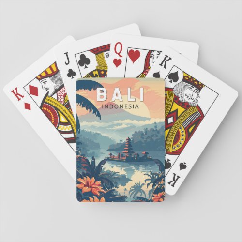 Bali Indonesia Travel Art Vintage Poker Cards