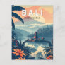 Bali Indonesia Travel Art Vintage Postcard