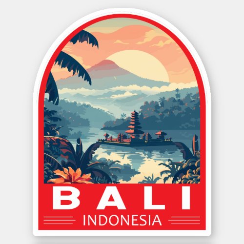 Bali Indonesia Travel Art Vintage Sticker