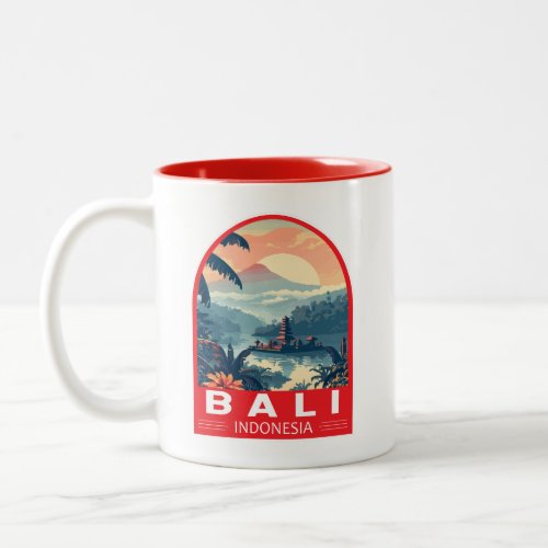 Bali Indonesia Travel Art Vintage Two_Tone Coffee Mug