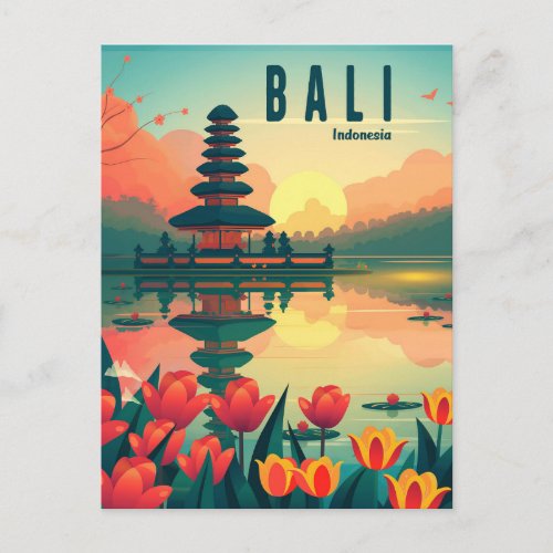 Bali Indonesia Travel Postcard