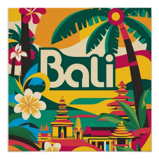 Bali Indonesia Travel Poster  (Front)