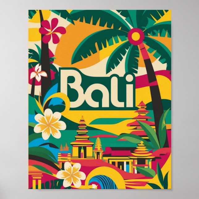 Bali Indonesia Travel Poster  (Front)