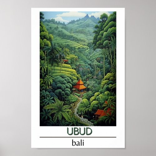 Bali Indonesia Travel Ubud Poster