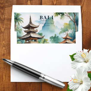 Bali Indonesia Tropical Asian Destination Wedding Envelope Liner