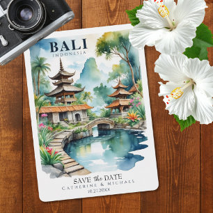 Bali Indonesia Tropical Asian Destination Wedding Save The Date