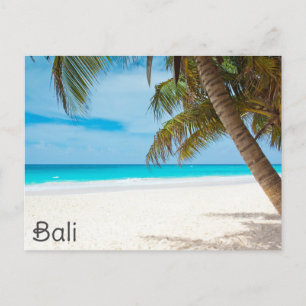 Bali Indonesia Tropical Beach Palm Tree Travel Postcard