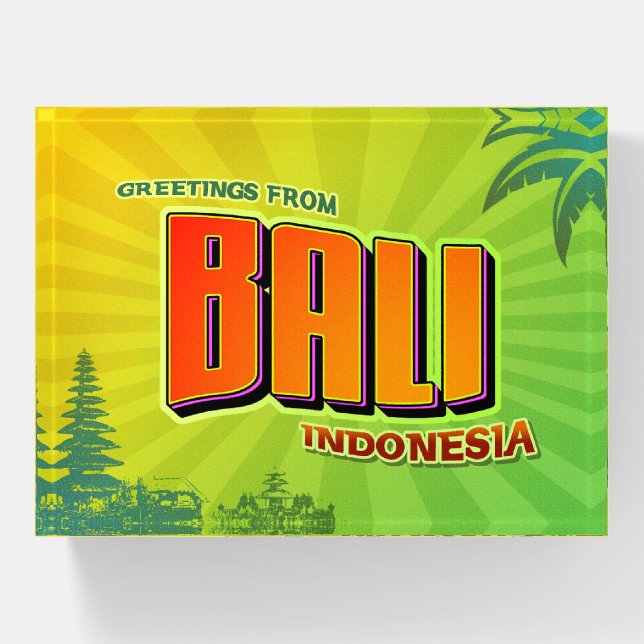 Bali Indonesia Unique Visit Indonesian Souvenir Paperweight (Front)