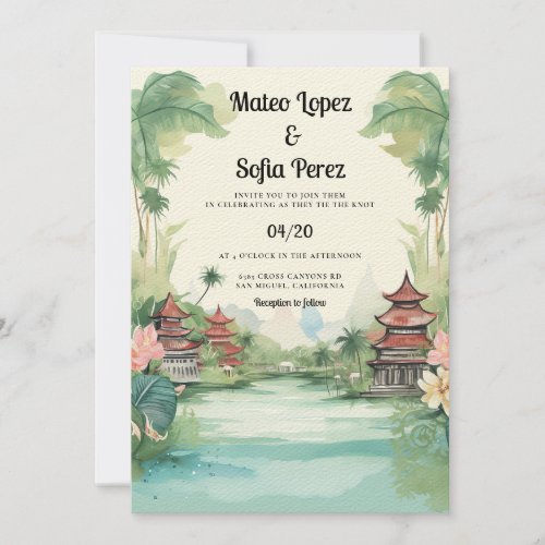 Bali Indonesia View Destination Wedding Invitation