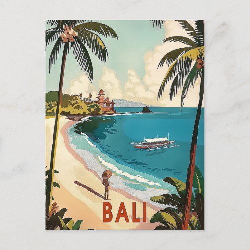 Bali Indonesia Vintage Postcard