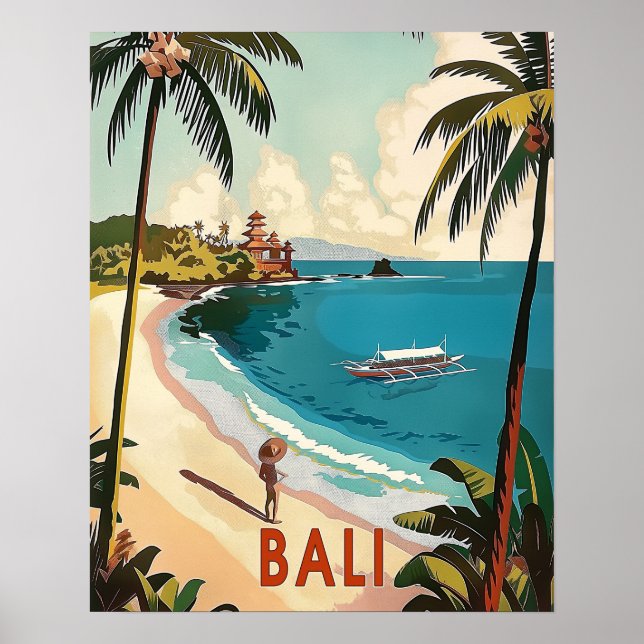 Bali, Indonesia Vintage Poster (Front)