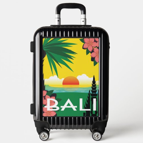 Bali Indonesia vintage travel style illustration Luggage