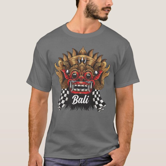 Bali Island barong balinese mask culture art T-Shirt (Front)