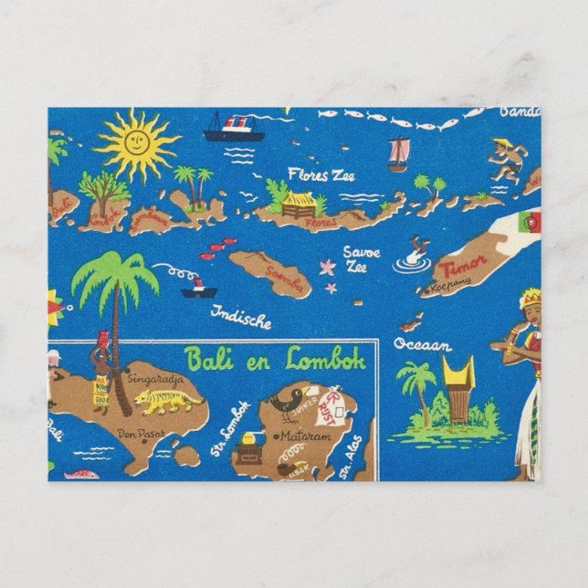 Bali Lombok  Colorful Postcard (Front)