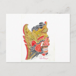 Bali mask postcard