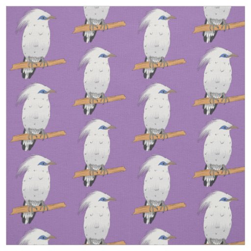 Bali Myna tropical exotic bird Fabric