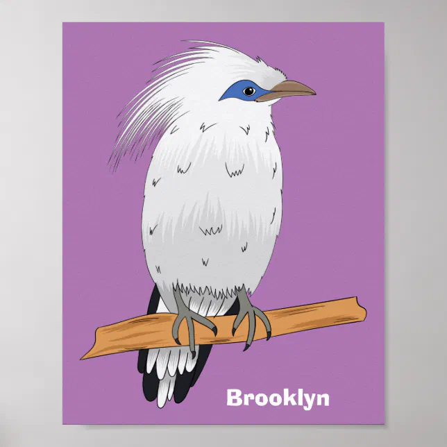 Myna Poster Bali Myna tropical exotic bird Poster | Zazzle