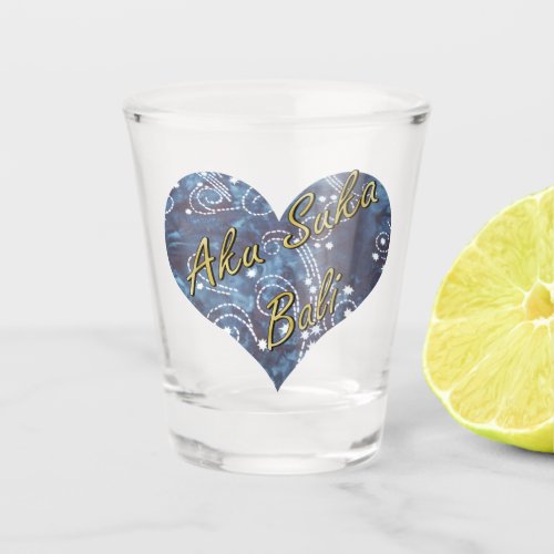 Bali Nights Batik Heart Shot Glass