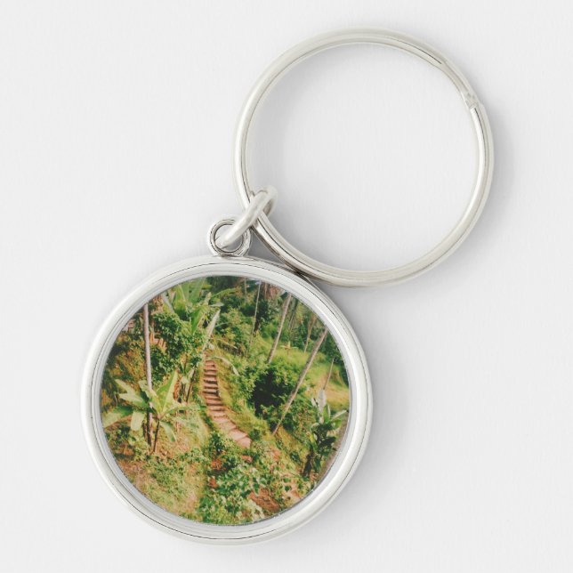 Bali rainforest Stairway  Keychain (Front)