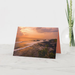 Bali Sea Wave Sunset Beach Shore Island Card