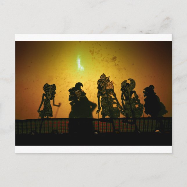 Bali shadow puppets postcard (Front)