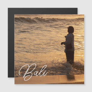 Bali Sunset Fisherman Magnet Card