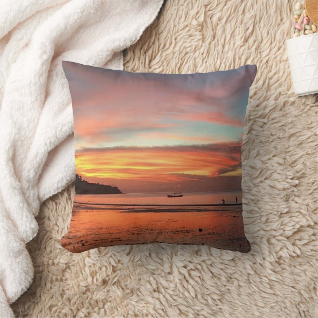 Bali Sunset Throw Pillow (Blanket)
