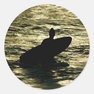 Bali Surf Golden Hour Round Sticker