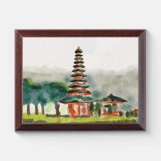 Bali Template Loose watercolor painting Award Plaque