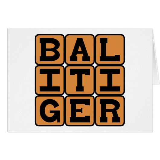 Bali Tiger, Ferocious Cat Cards (Front Horizontal)