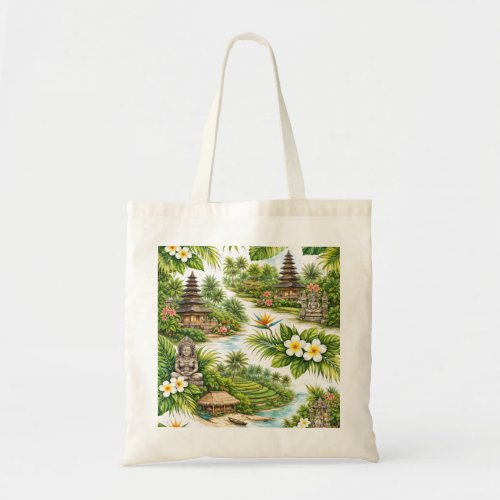 Bali Tropical Temple Paradise Tote Bag