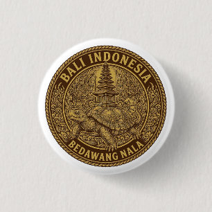 Bali Turtle Pagoda Coin Motif Button