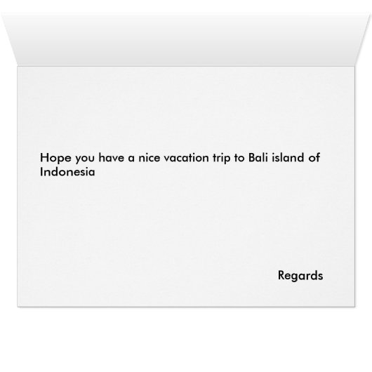 Bali vacation card (Inside Horizontal (Bottom))