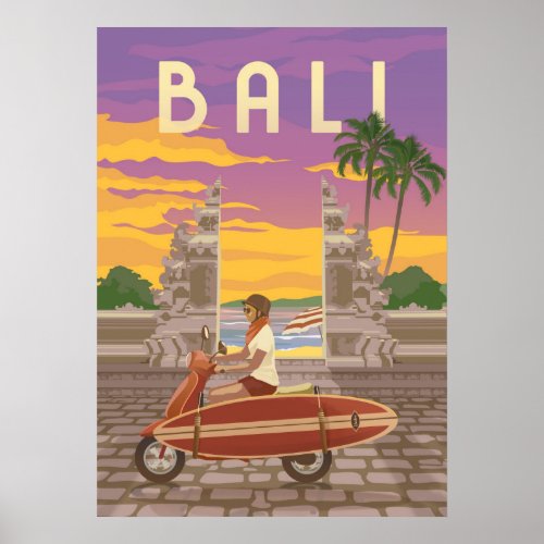 Bali Vintage Travel Poster