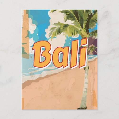 Bali Vintage travel poster Postcard