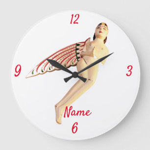 Bali Winged Goddess Thunder_Cove Large Clock