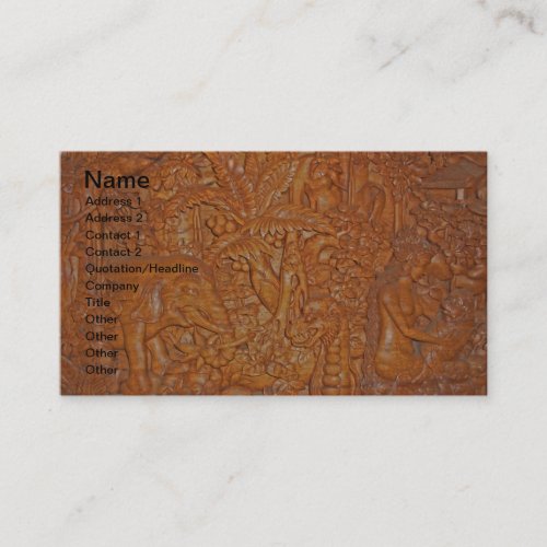 Bali Wood Carving One-of-a-Kind Art Business Cards