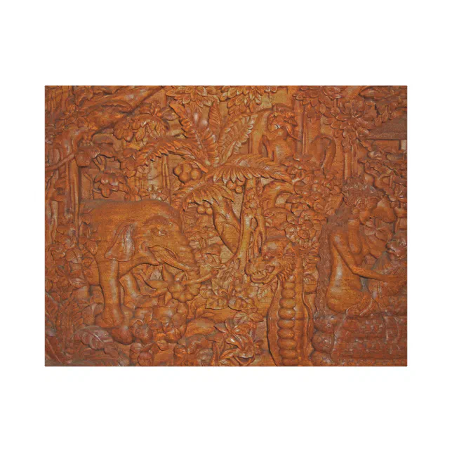 Bali Wood Carving Unique Art Canvas Print Zazzle