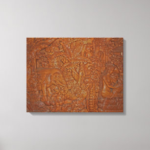 Bali Wood Carving Unique Art Canvas Print